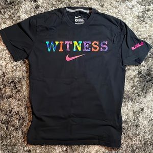 Nike LeBron x Witness Center Check T Shirt Basketball Tee Men's Large RARE